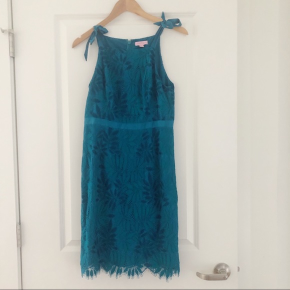 Lilly Pulitzer Kayleigh Lace Shift Dress Tidal Wave - Picture 2 of 9